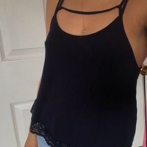 Strappy navy blue top